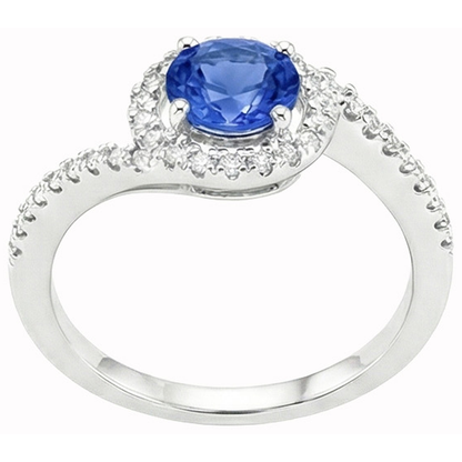 Sri Lanka Blue Sapphire Natural Earth Mined Diamonds White Gold 14K Ring 5.60 Carats