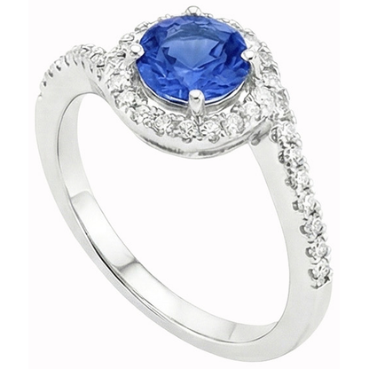 Sri Lanka Blue Sapphire Natural Earth Mined Diamonds White Gold 14K Ring 5.60 Carats