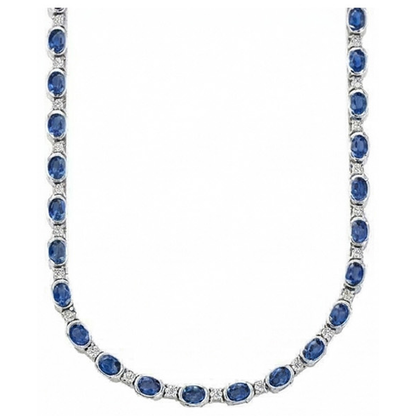 Sri Lanka Color Blue Sapphire IGI CERTIFIED Diamond 40.25 Carats Women Necklace