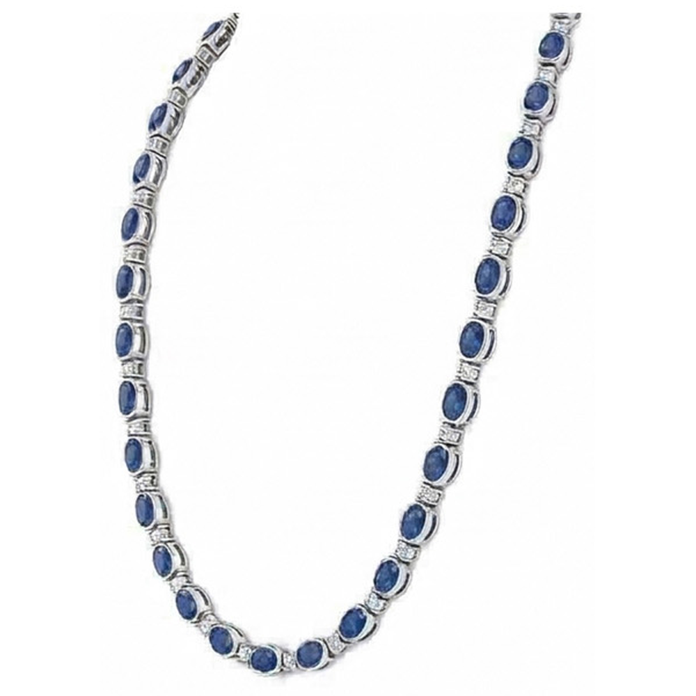 Sri Lanka Color Blue Sapphire IGI CERTIFIED Diamond 40.25 Carats Women Necklace