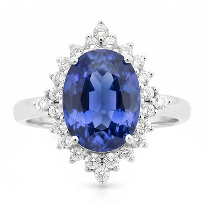 Sri Lanka Color Sapphire Oval IGI CERTIFIED Diamond Ring 8.51 Carat Gemstone Jewelry