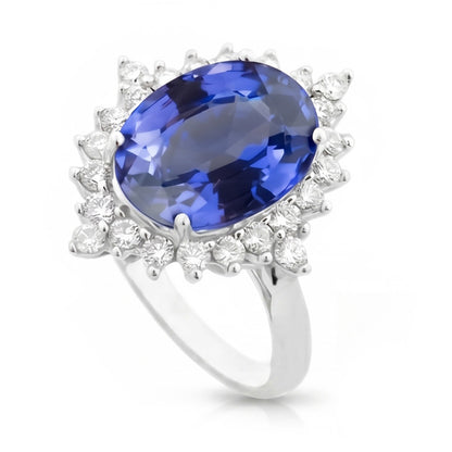 Sri Lanka Color Sapphire Oval IGI CERTIFIED Diamond Ring 8.51 Carat Gemstone Jewelry