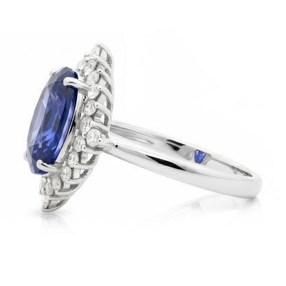 Sri Lanka Color Sapphire Oval IGI CERTIFIED Diamond Ring 8.51 Carat Gemstone Jewelry
