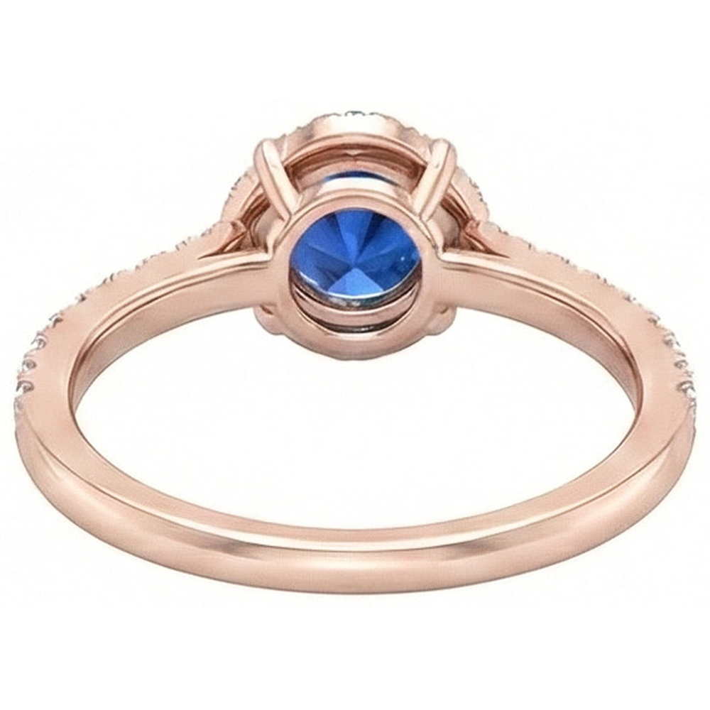 natural round sapphire 3.25ct ring profile view