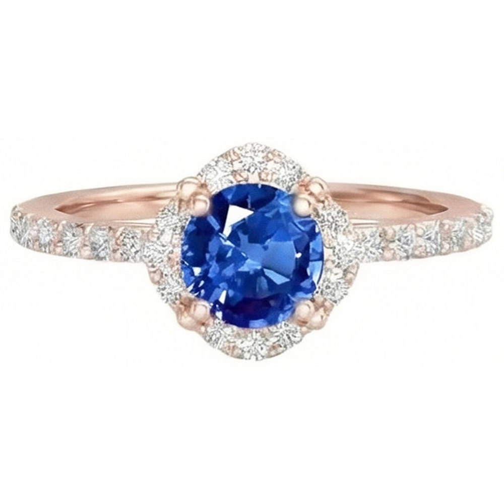 natural round sapphire 3.25ct ring side angle