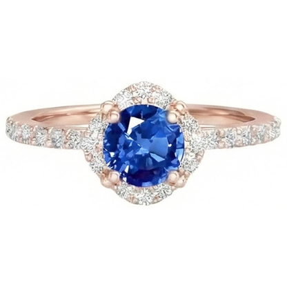 natural round sapphire 3.25ct ring side angle