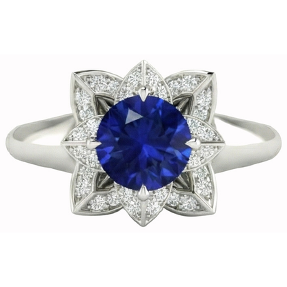 natural round sapphire 2.50ct ring side angle