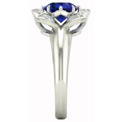 natural round sapphire 2.50ct ring top view