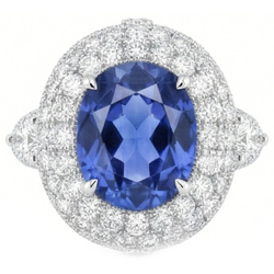 Sri Lankan Sapphire Natural Earth Mined Diamonds 6 Carat Wedding Anniversary Ring