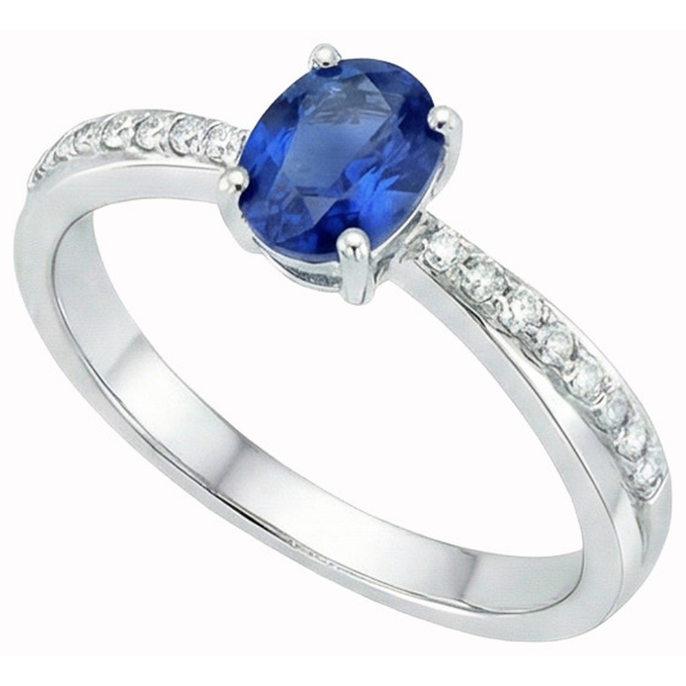 Sri Lankan Sapphire Oval Cut With Round Natural Earth Mined Diamonds Ring 2.30 Ct