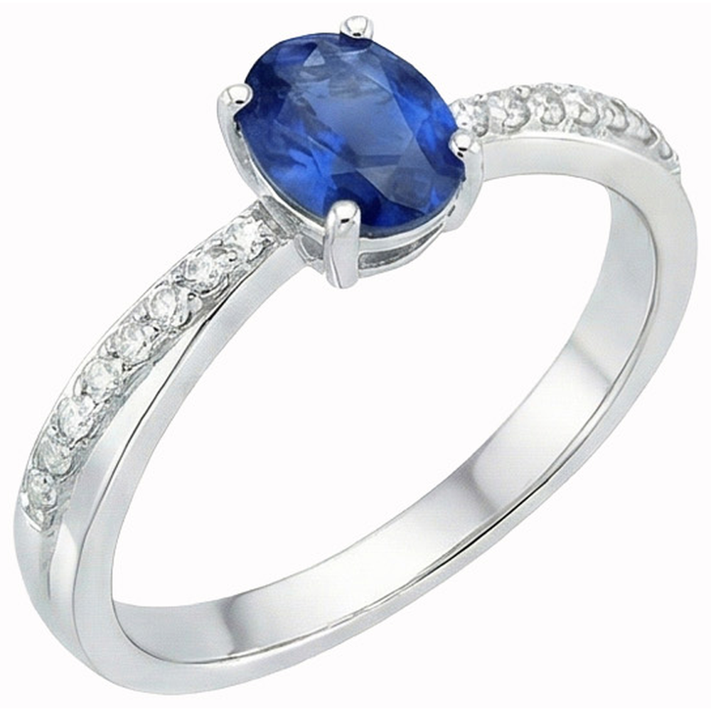 Sri Lankan Sapphire Oval Cut With Round Natural Earth Mined Diamonds Ring 2.30 Ct
