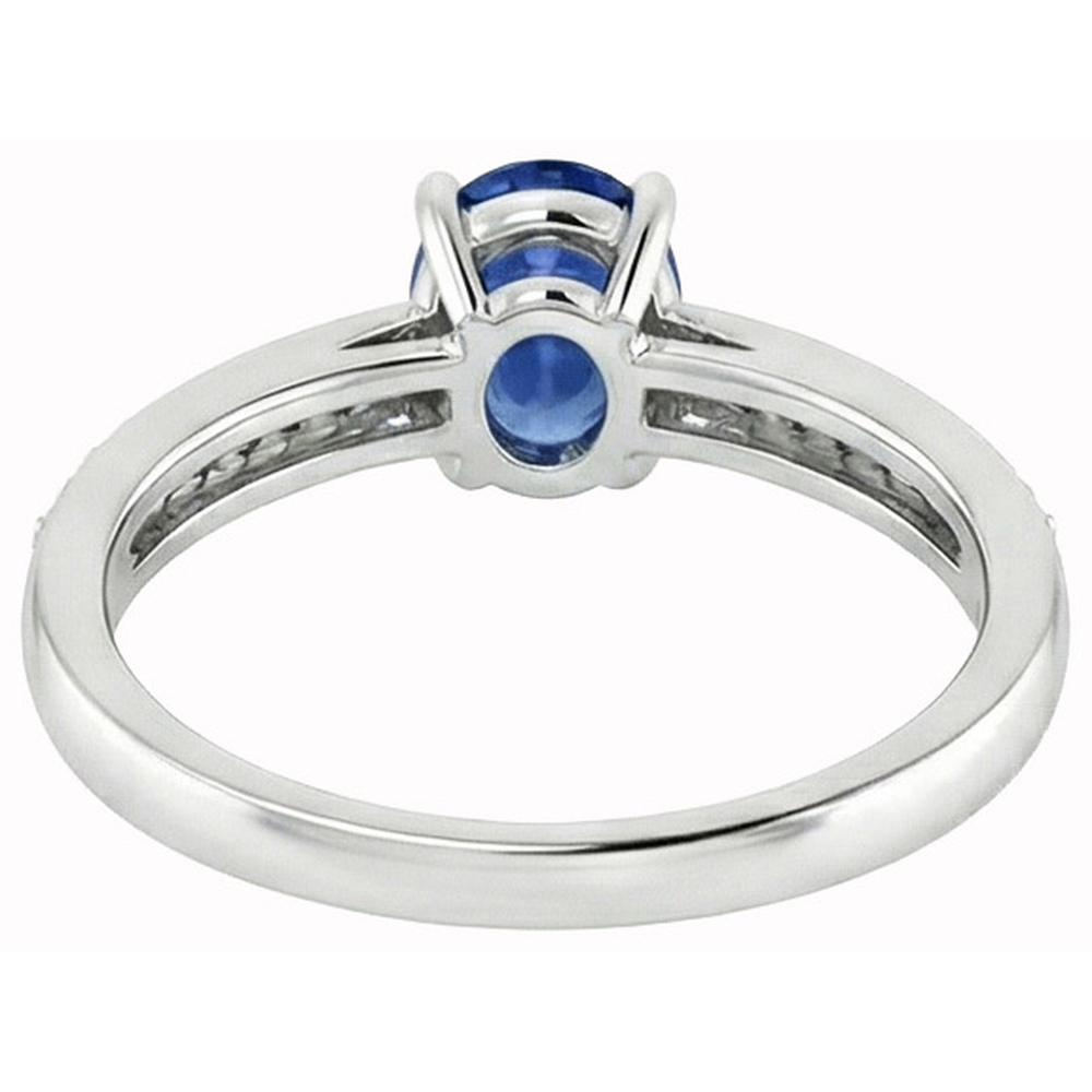 Sri Lankan Sapphire Oval Cut With Round Natural Earth Mined Diamonds Ring 2.30 Ct