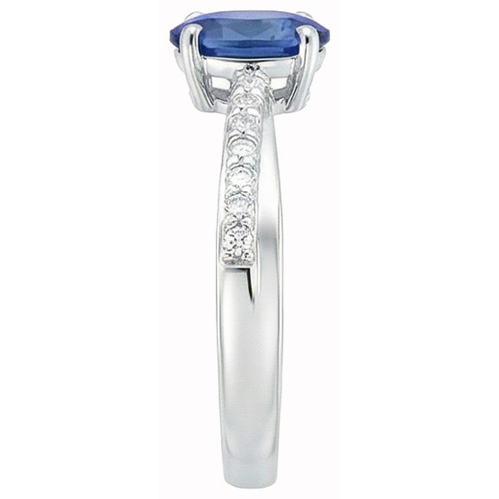 Sri Lankan Sapphire Oval Cut With Round Natural Earth Mined Diamonds Ring 2.30 Ct