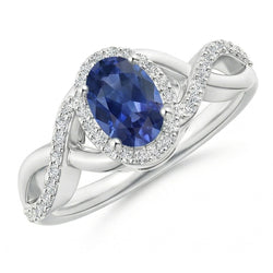 Sri Lankan Sapphire Ring White Gold Round Natural Earth Mined Diamond Jewelry 1.85 Carats