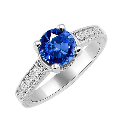 Sri Lanka Blue Gems Diamond Ring 