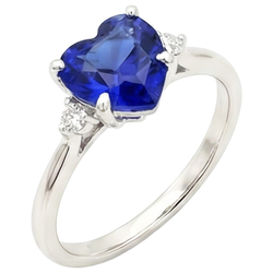 Natural Real ( Not Lab Grown )  Srilanka Sapphire Solitaire Heart Shaped Ring 2 Carats Ladies Jewelry