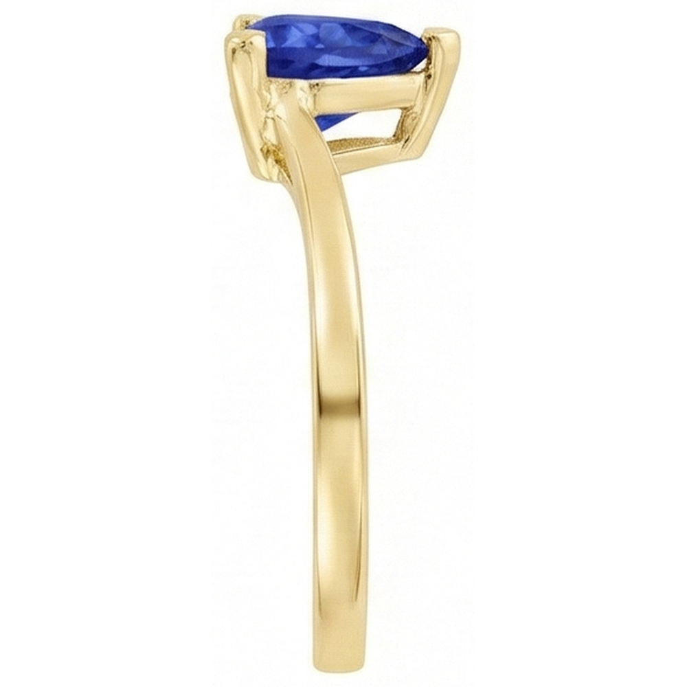 Natural Real ( Not Lab Grown )  Srilanka Sapphire Solitaire Trillion Shaped Ring 1 Carat Yellow Gold