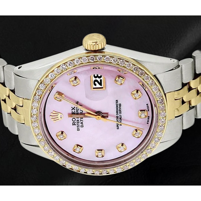 Ss Gold Jubilee Bracelet & Dj Rolex Pink Diamond Dial Bezel Watch QUICK SET