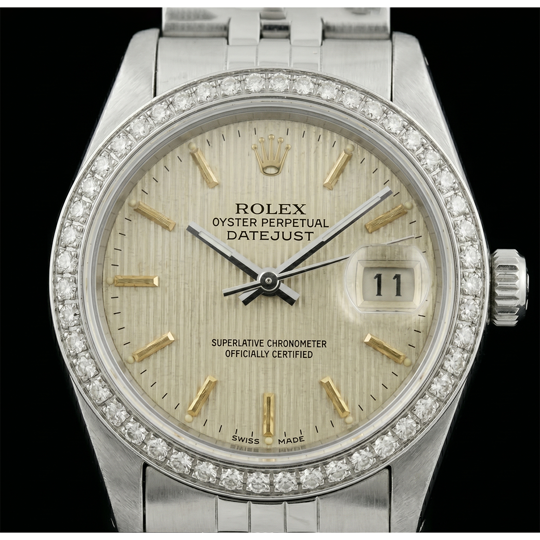 Ss Jubilee Bracelet Lady Watch Datejust White Stick Dial Rolex