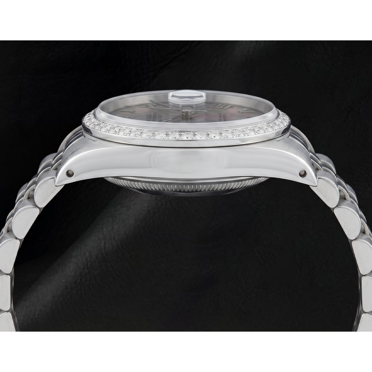 Ss Jubilee Bracelet Rolex Diamond Bezel Gray Roman Dial QUICK SET