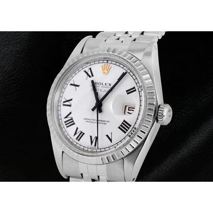 Date Just Men Watch White Roman Dial