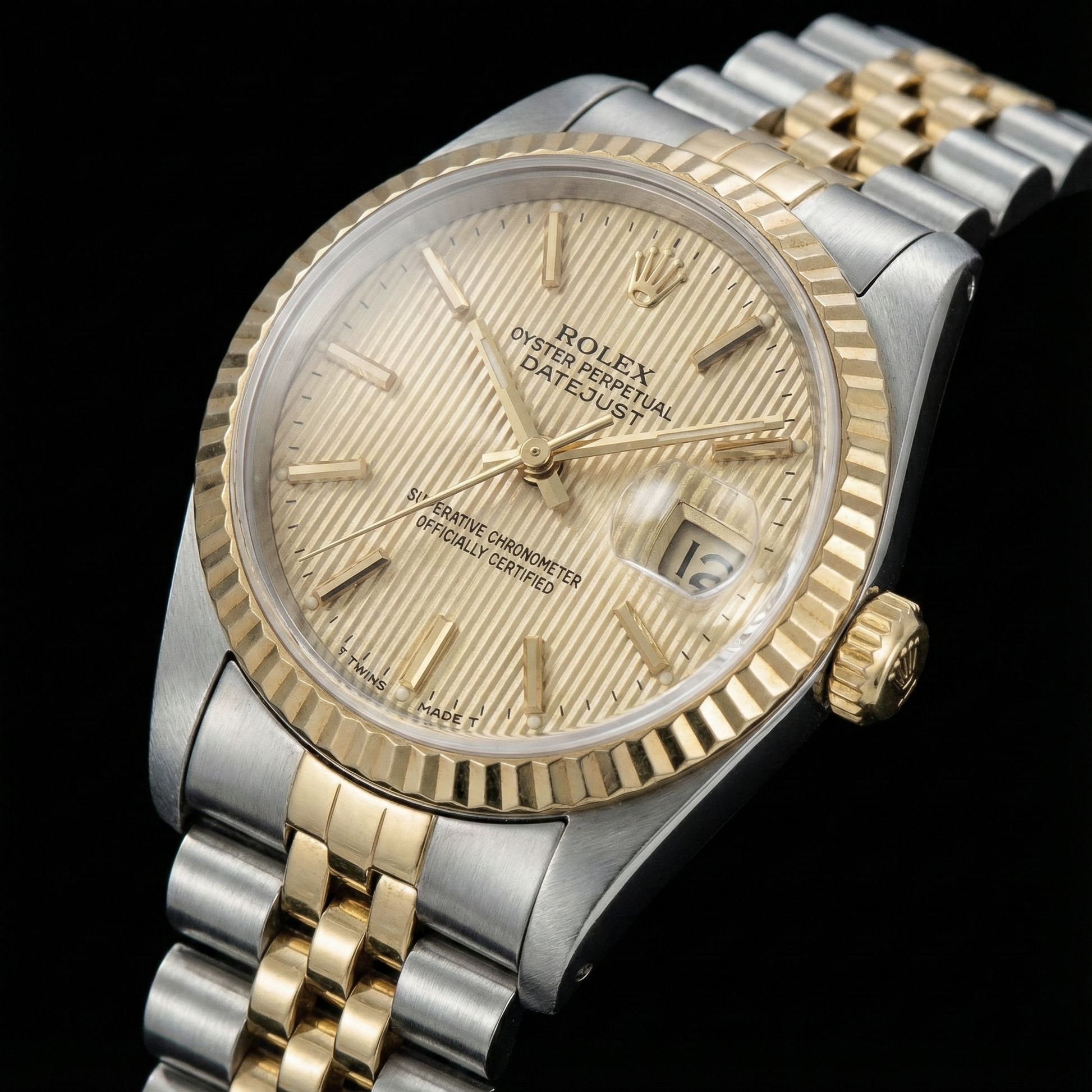 Ss & Gold Jubilee White Stick Dial Datejust Women Watch Rolex