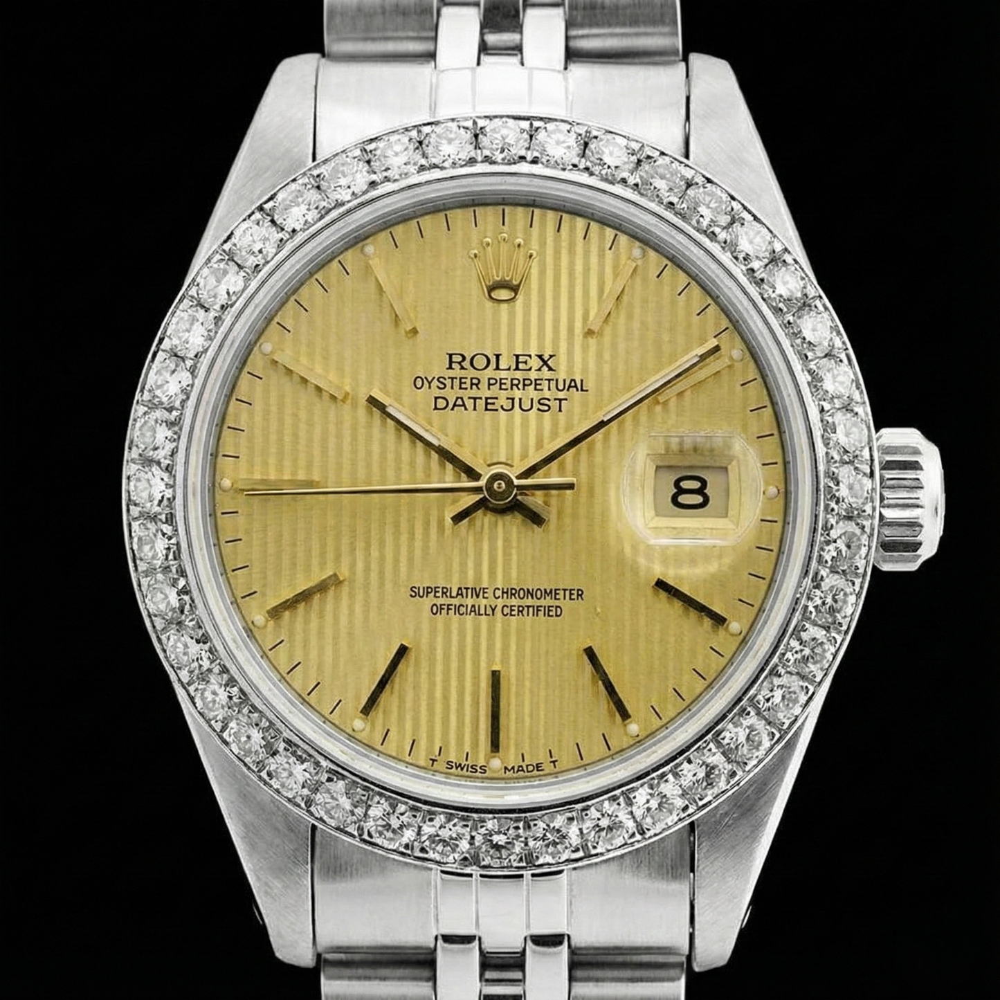 Ss Jubilee Bracelet Date Just Ladies Watch Stick Dial Rolex