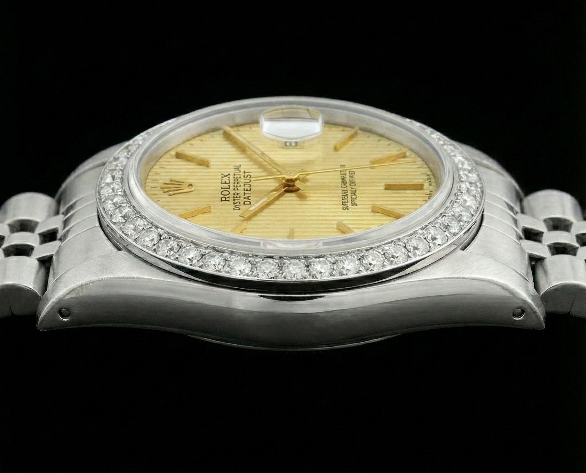 Ss Jubilee Bracelet Date Just Ladies Watch Stick Dial Rolex