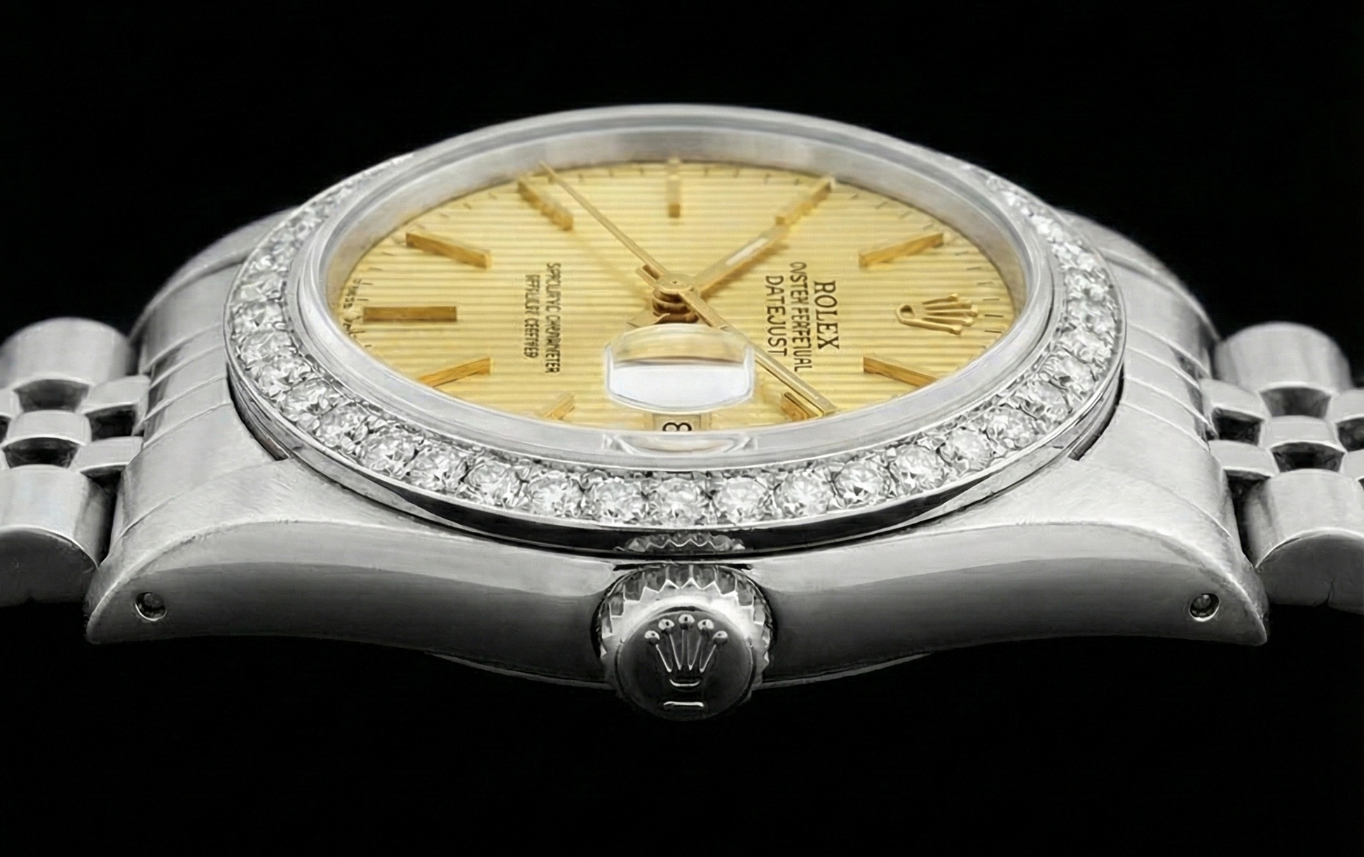 Ss Jubilee Bracelet Date Just Ladies Watch Stick Dial Rolex