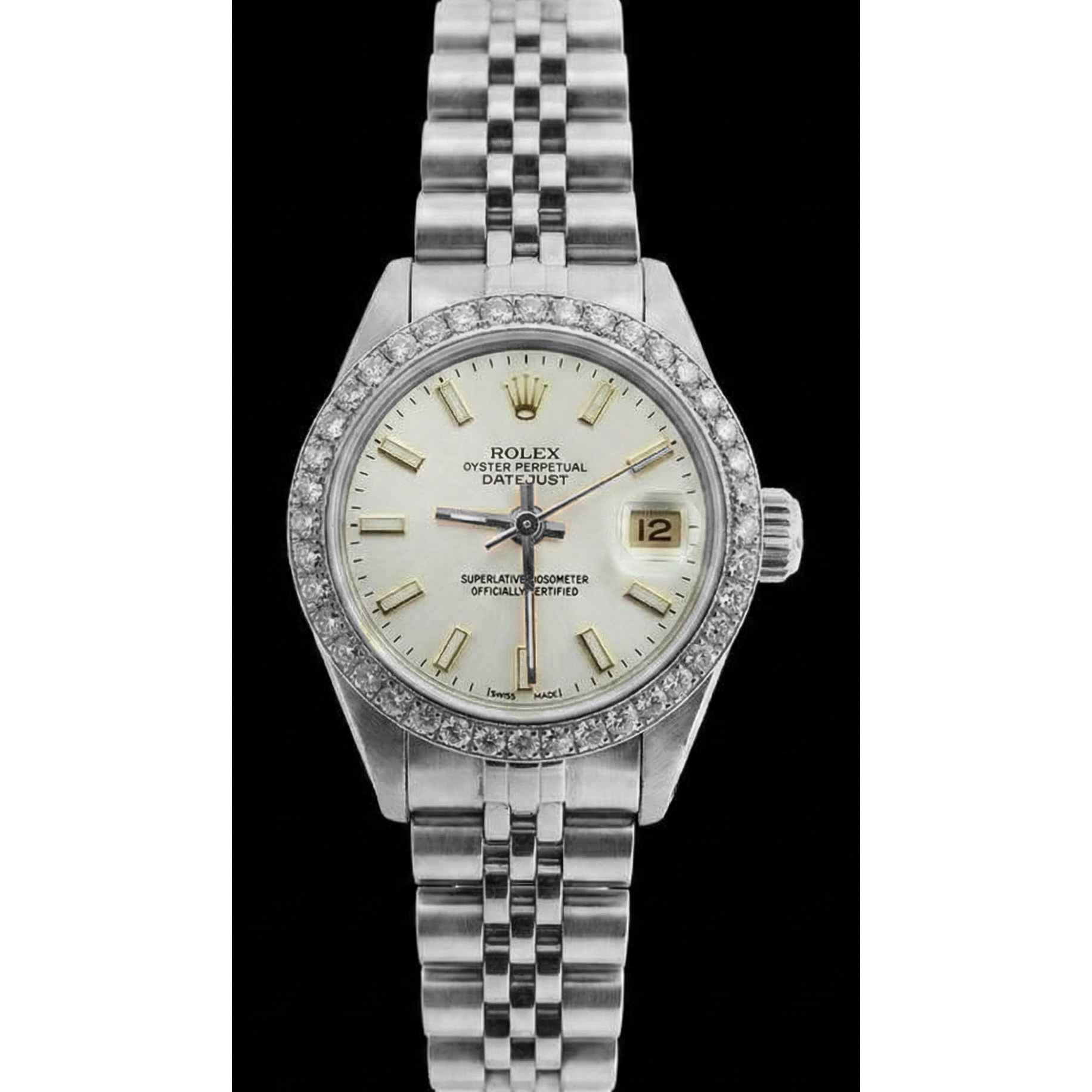 Ss Jubilee Bracelet Rolex Women Watch Stick Dial Diamond Bezel