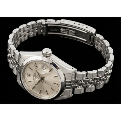 Ss Jubilee Lady Date Watch Silver Stick Dial Rolex Datejust