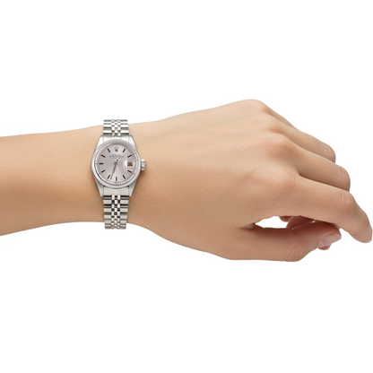 Ss Jubilee Lady Date Watch Silver Stick Dial Rolex Datejust P2