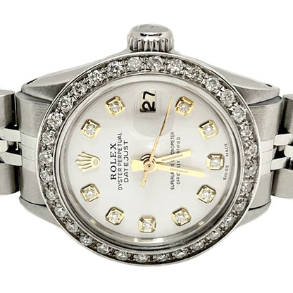 Ss White Diamond Dial Bezel Jubilee Rolex Datejust Lady Watch