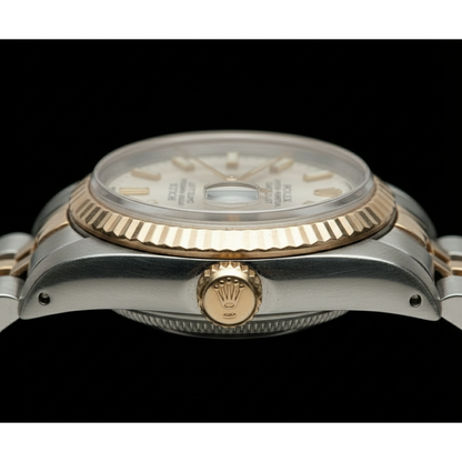 Ss & Yellow Gold Jubilee Rolex Date Just White Datejust Lady Watch
