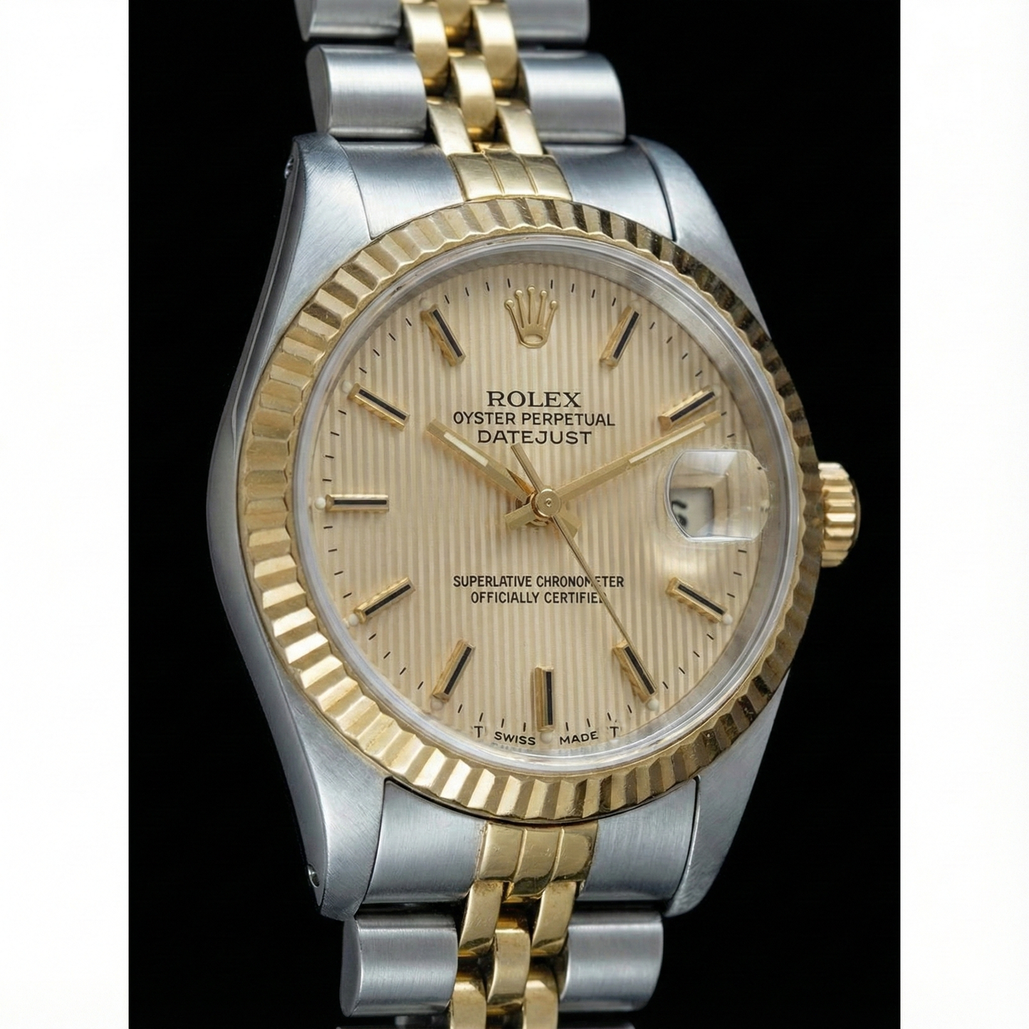 Ss & Yellow Gold Jubilee Stick Dial Datejust Rolex Women Watch