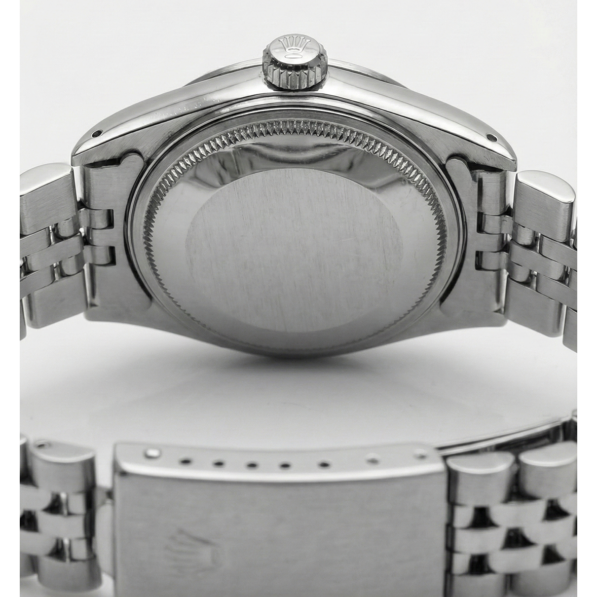 Stainless Steel Jubilee  Date Watch Gray Stick Dial Fluted Bezel