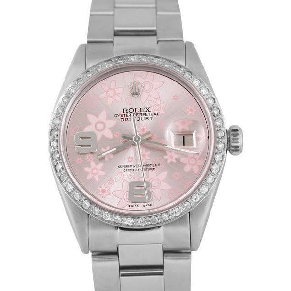 Pink Dial Diamond Bezel-QUICK SET