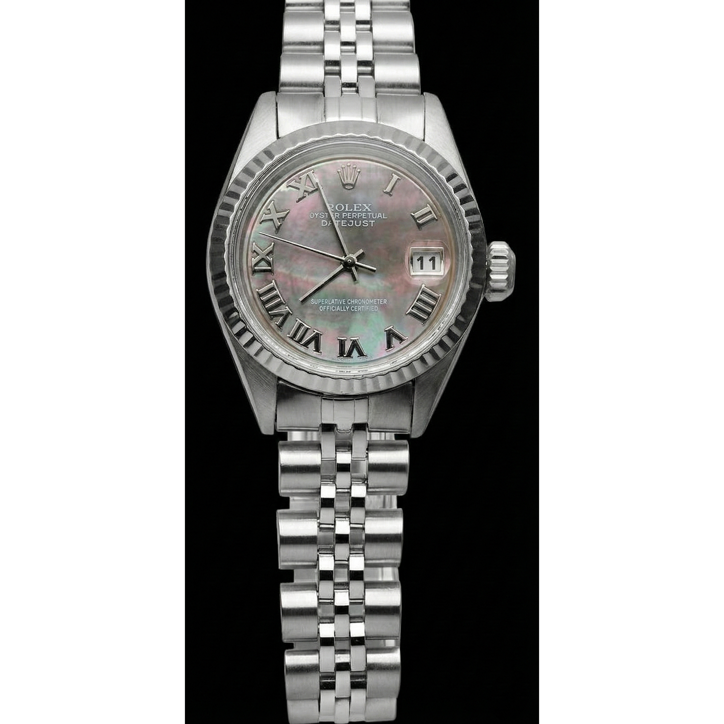 Stainless Steel Jubilee Rolex Gray Roman Dial Rolex Watch