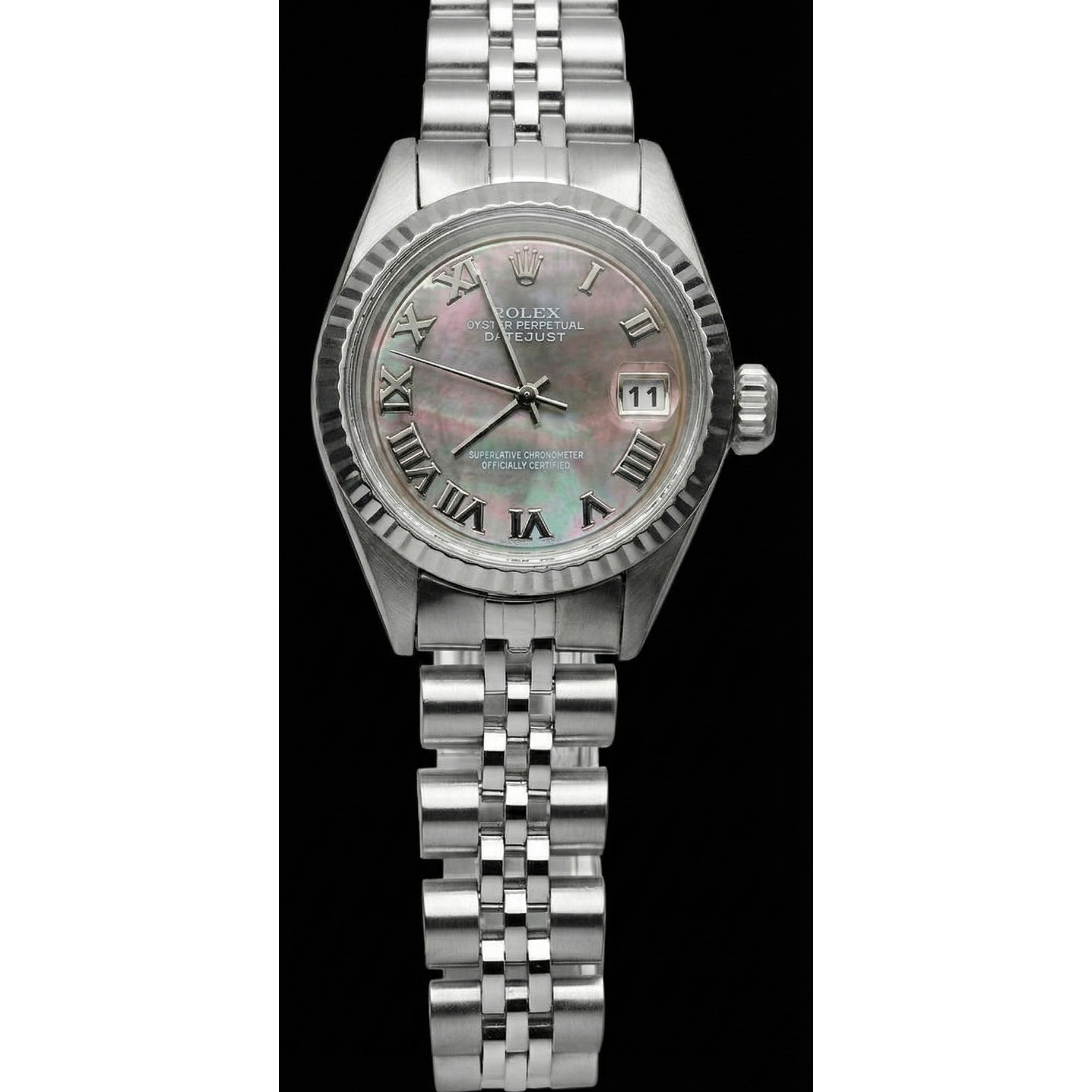 Stainless Steel Jubilee Rolex Gray Roman Dial Rolex Watch