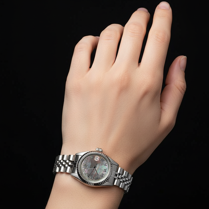 Stainless Steel Jubilee Rolex Gray Roman Dial Rolex Watch P2