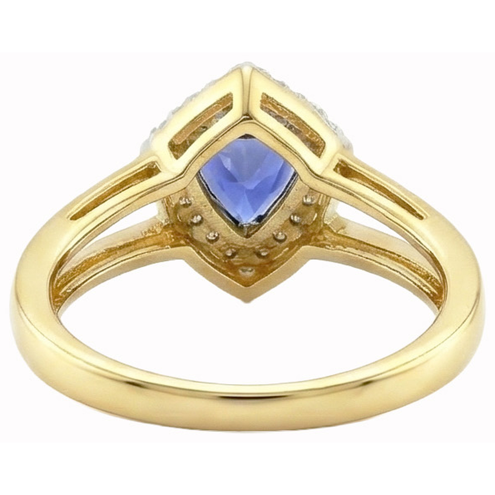 Statement Ring Sri Lanka Blue Sapphire Natural Diamonds 1.50 Ct
