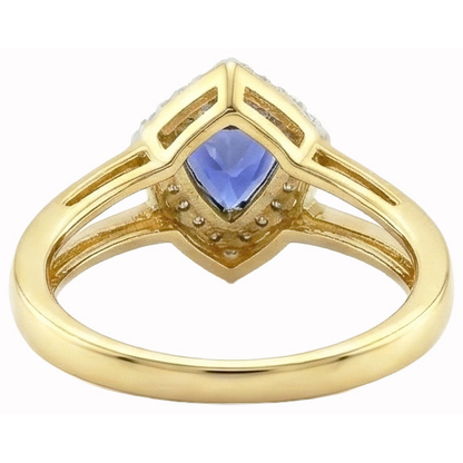 Statement Ring Sri Lanka Blue Sapphire Natural Diamonds 1.50 Ct