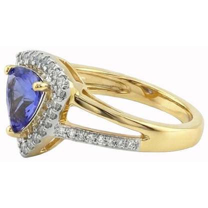 Statement Ring Sri Lanka Blue Sapphire Natural Diamonds 1.50 Ct