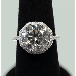 Stunning 7 Carat Halo Earth Mined Diamond Ring