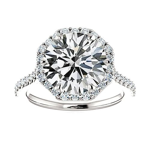 Stunning 8.5 Carat Halo Lab Grwon Diamond Ring