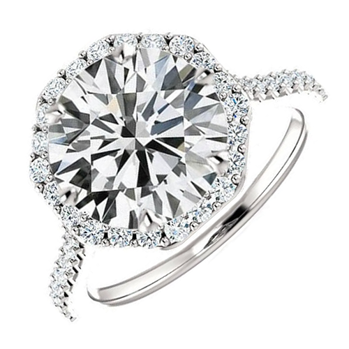 Stunning 8.5 Carat Halo Lab Grwon Diamond Ring