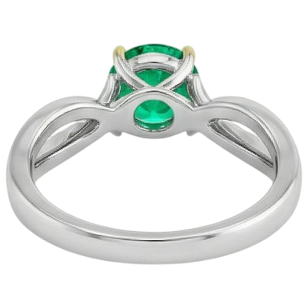 Natural Real ( Not Lab Grown ) Swirl Style Gemstone Ring Green Emerald GIA Solitaire