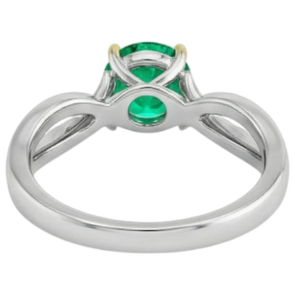 Natural Real ( Not Lab Grown ) Swirl Style Gemstone Ring Green Emerald GIA Solitaire