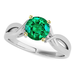 Natural Real ( Not Lab Grown ) Swirl Style Gemstone Ring Green Emerald GIA Solitaire
