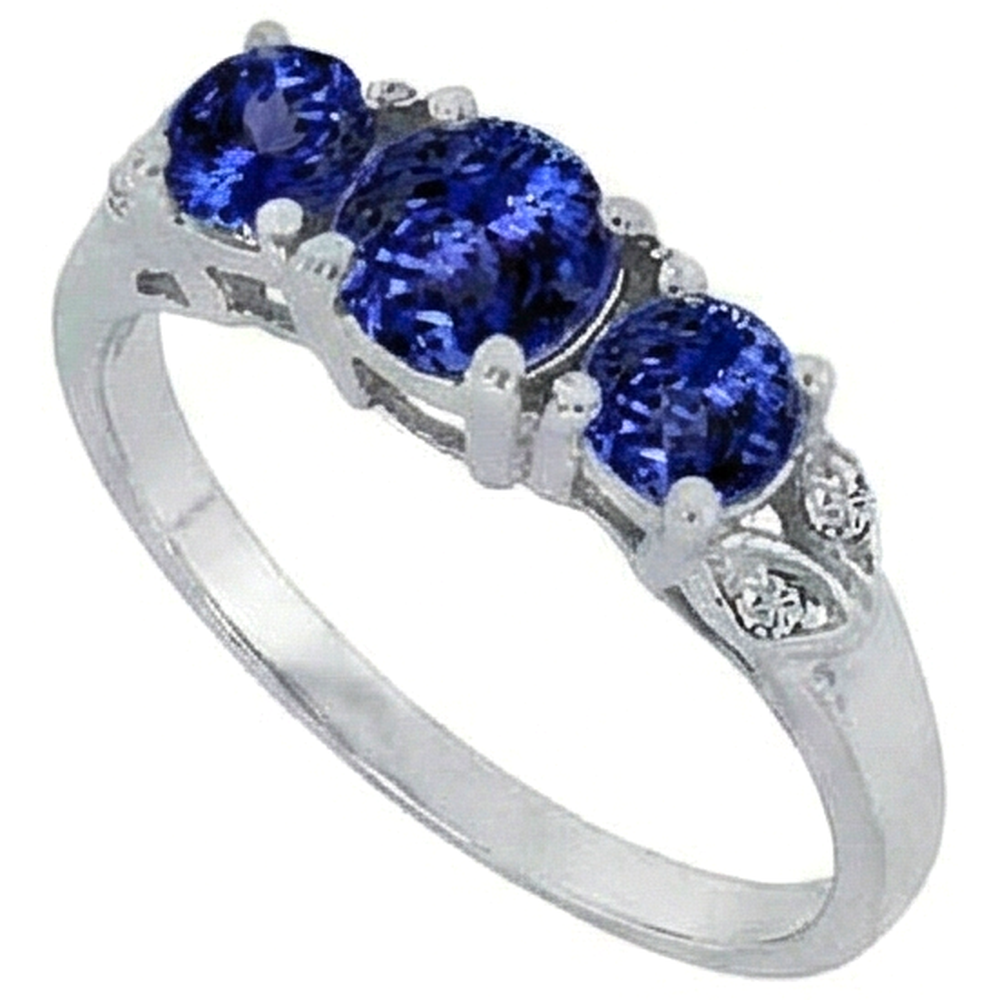 Tanzanite AAA Round Natural Earth Mined Diamond 2.75 Carat Ring Gemstone Jewelry